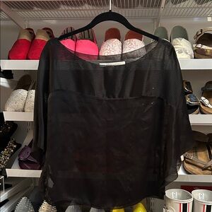 RACHEL Rachel Roy Black Sheer Blouse